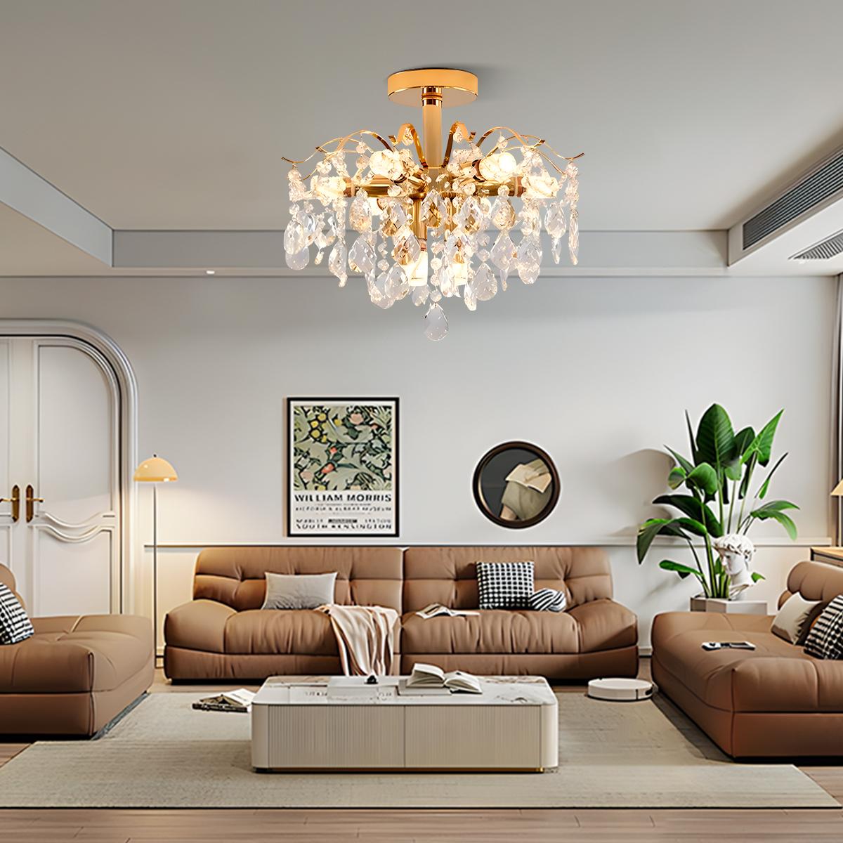 Feyran French Vintage Crystal Ceiling Chandelier