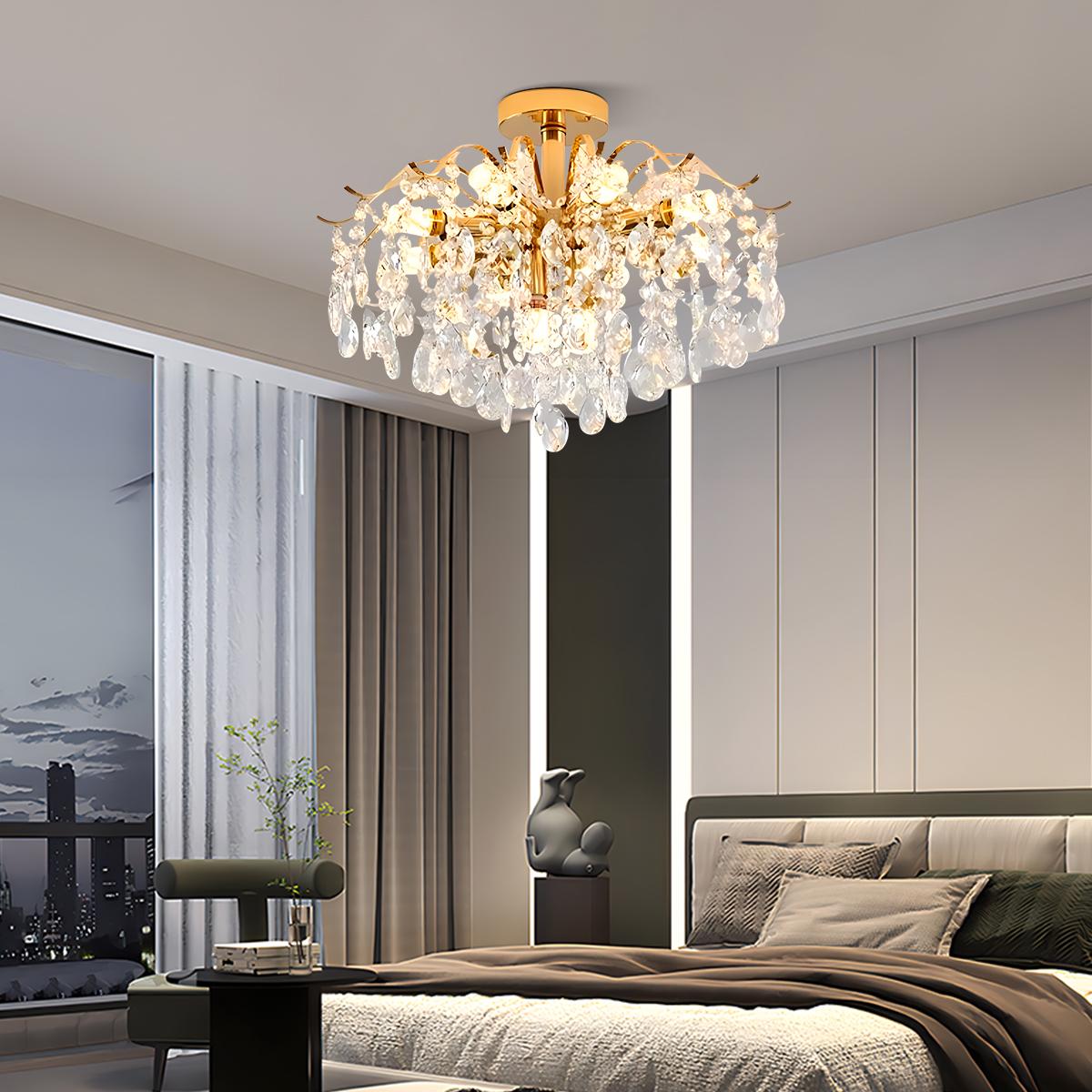 Feyran French Vintage Crystal Ceiling Chandelier