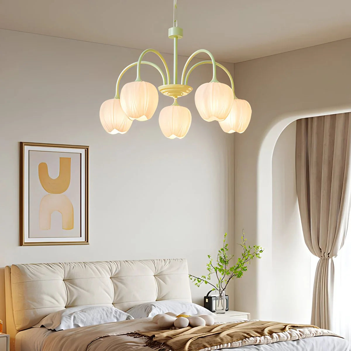 Feyran French Romance Tulip Matcha Chandelier