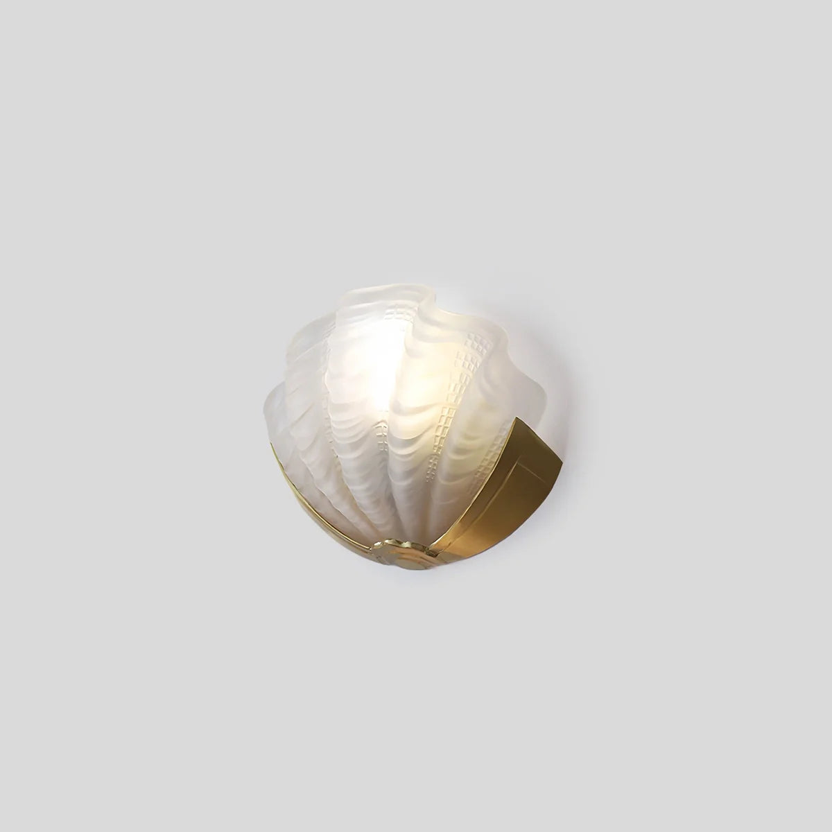 Feyran Light Luxury Brass Shell Glass Wall Lamp
