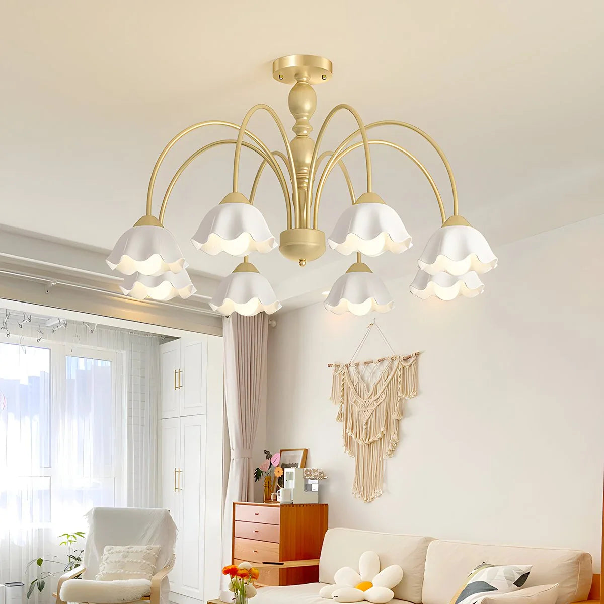 Feyran French Pastoral Style Flower Chandelier