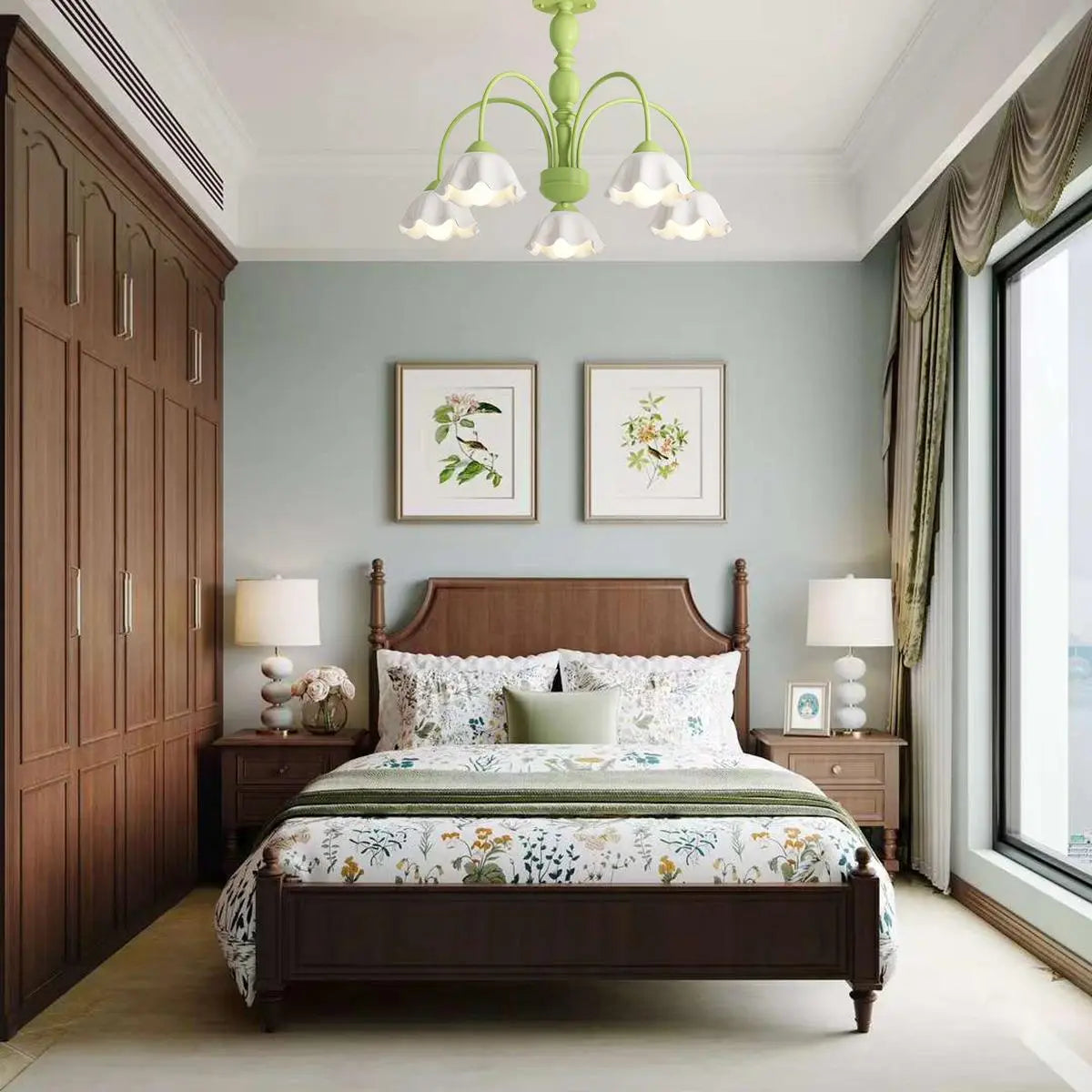 Feyran French Pastoral Style Flower Chandelier