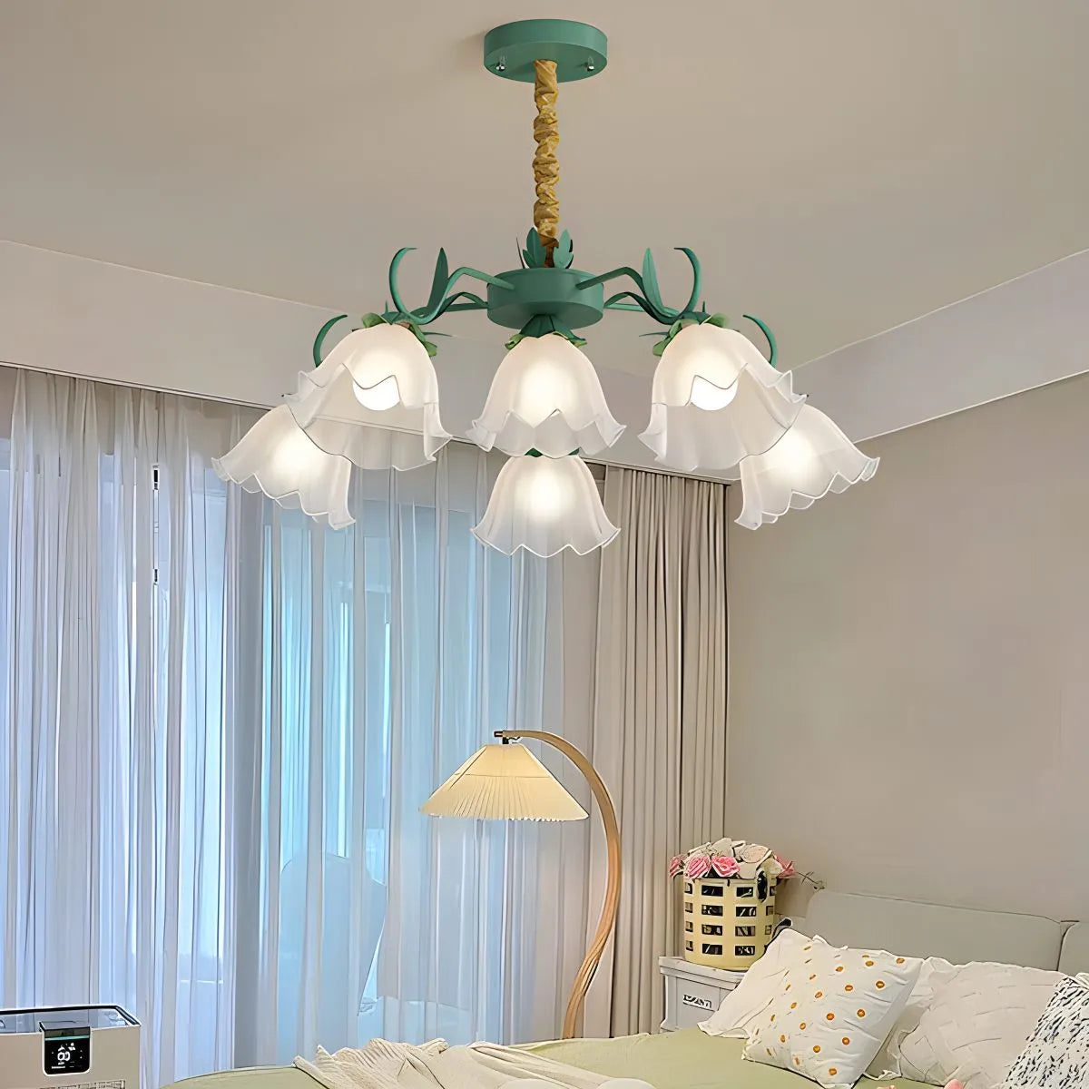 Feyran American Retro Pastoral Style Flower Chandelier