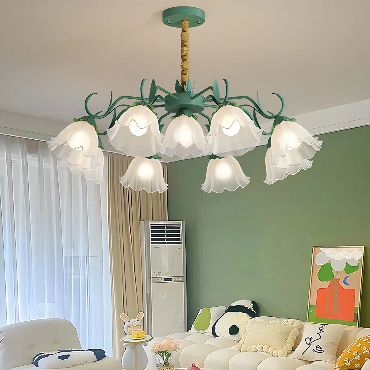 Feyran American Retro Pastoral Style Flower Chandelier