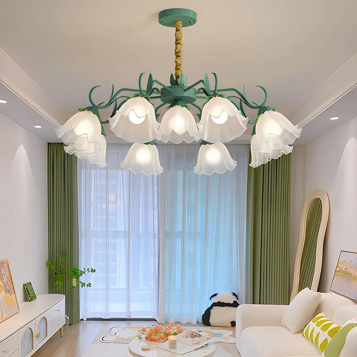 Feyran American Retro Pastoral Style Flower Chandelier