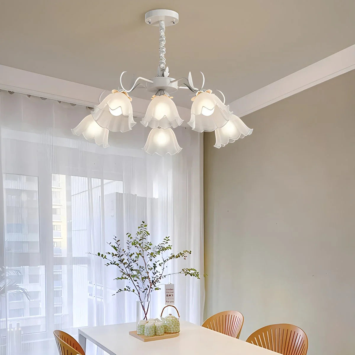 Feyran American Retro Pastoral Style Flower Chandelier