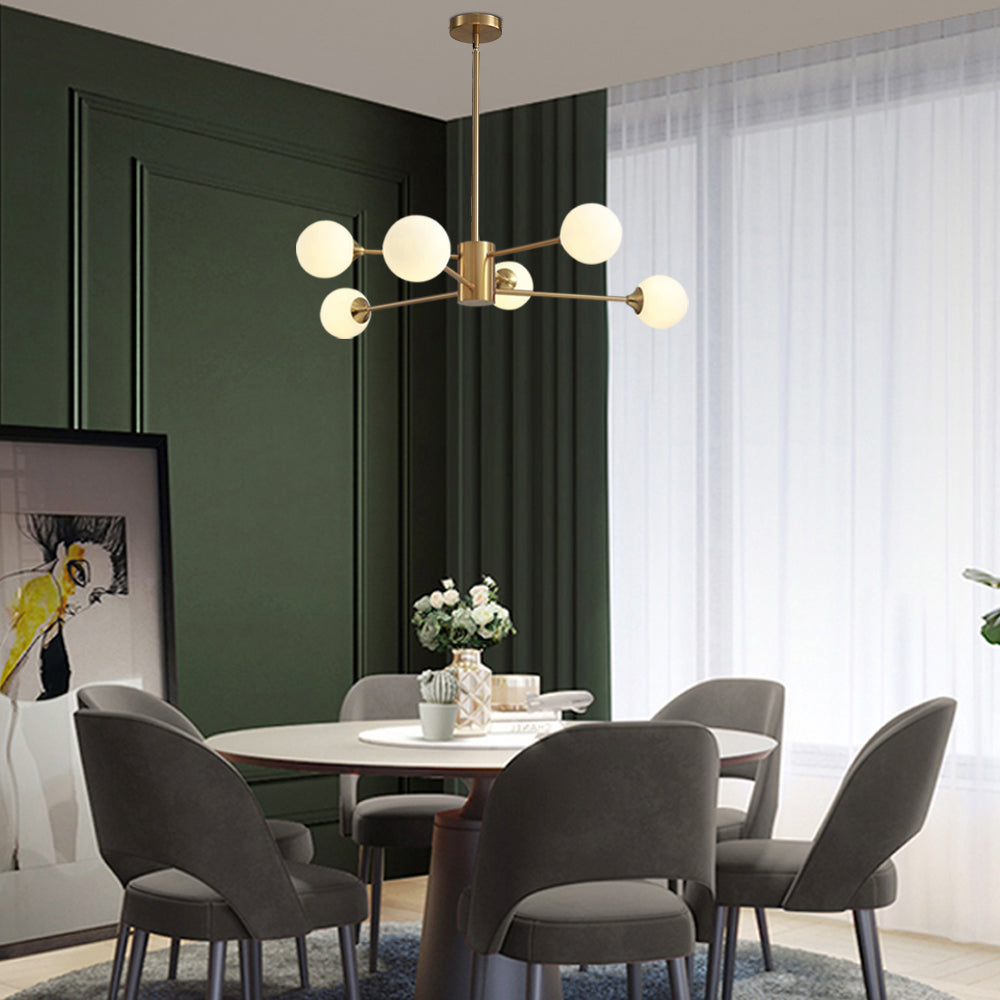 Glass Globes Sputnik Radial Chandelier - Dining Room | Feyran