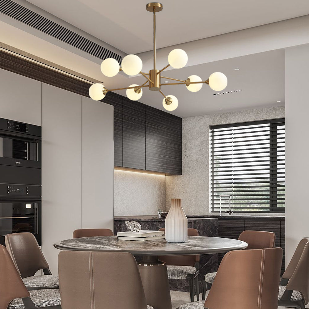 Glass Globes Sputnik Radial Chandelier - Dining Room | Feyran