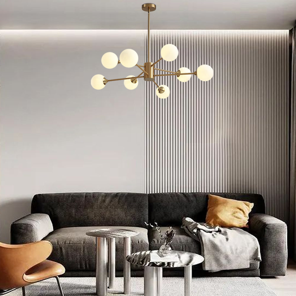 Glass Globes Sputnik Radial Chandelier - Living Room | Feyran