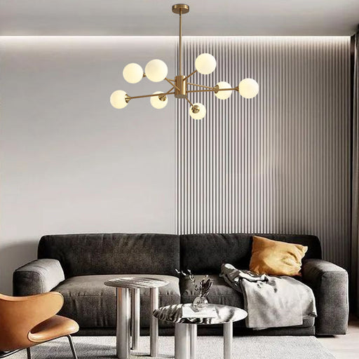 Glass Globes Sputnik Radial Chandelier - Living Room | Feyran