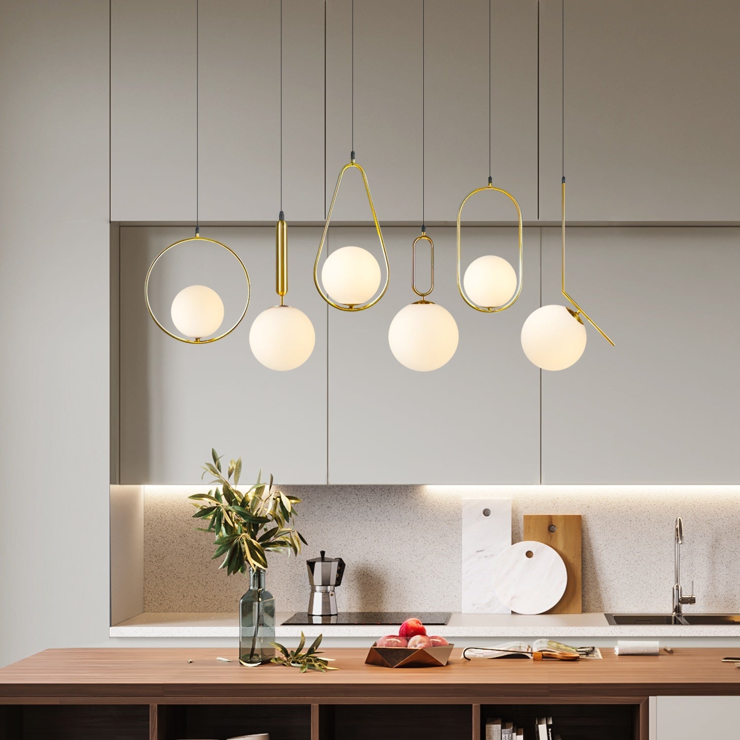 Glass Pendant Round Light in Modern Minimalist Style ch236 20250704 Feyran