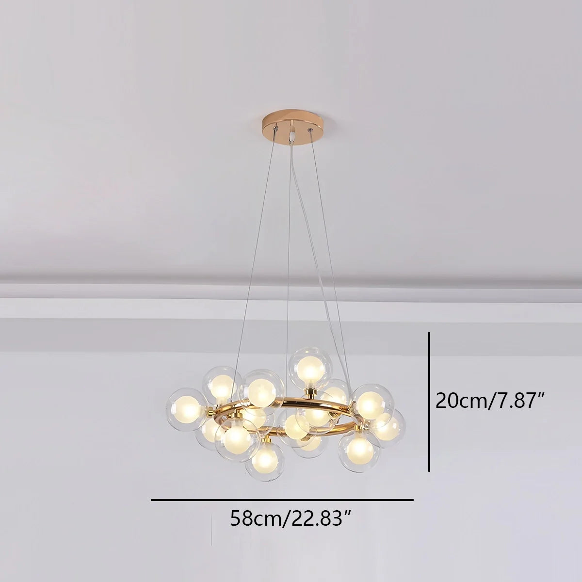 Feyran Nur Bubble Glass Chandelier for Living Room