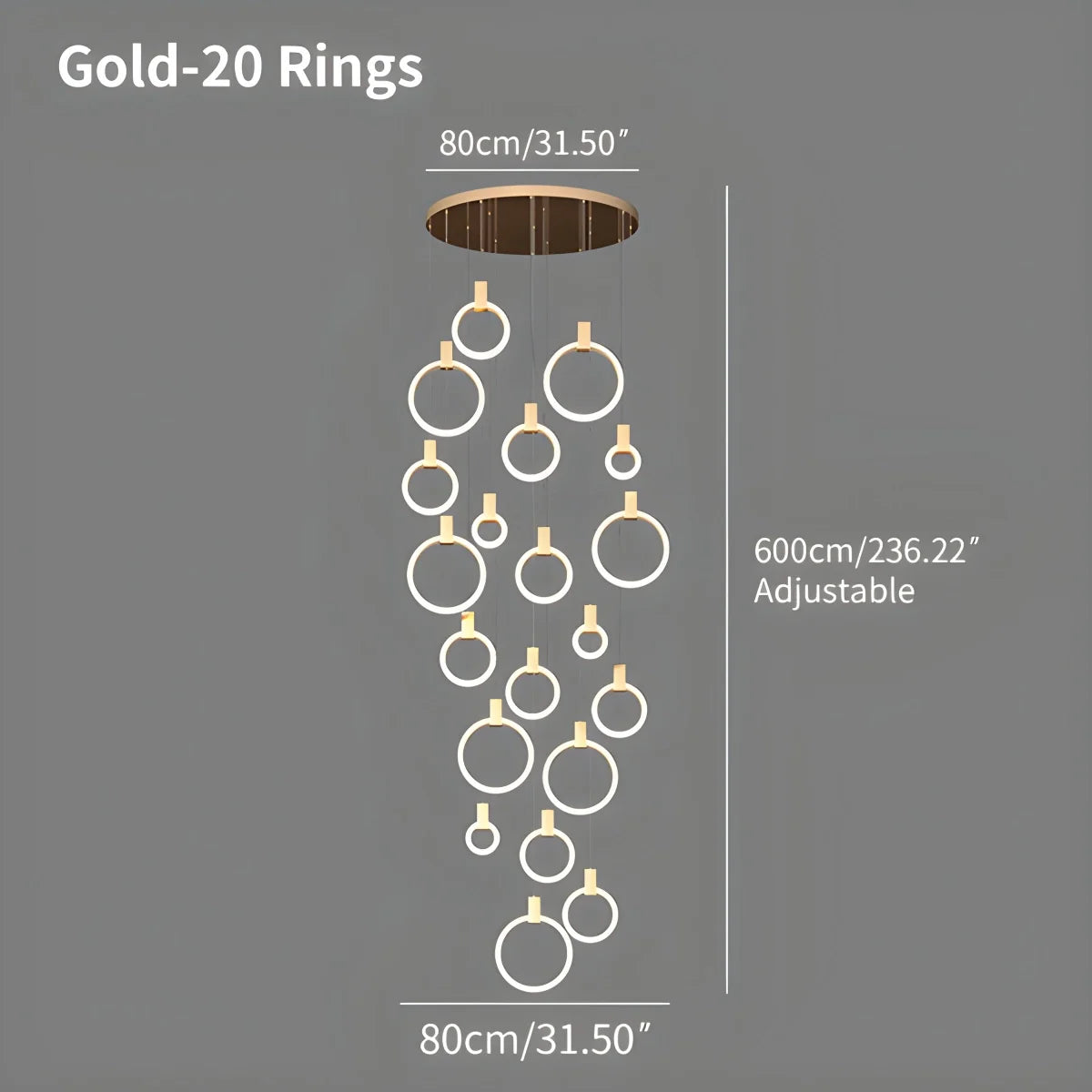 Feyran Modern Large Staircase Hanging Chandelier