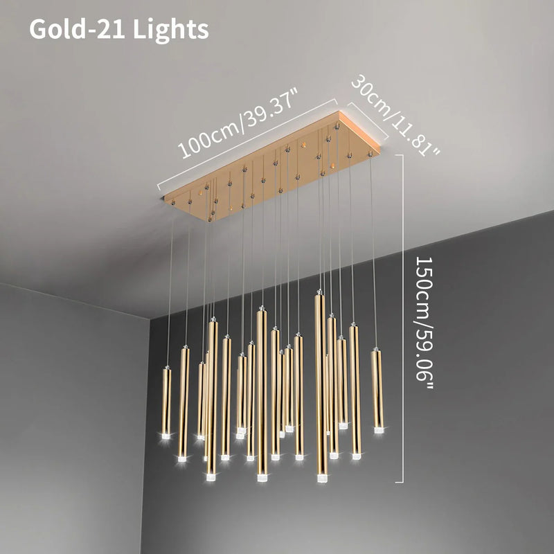 Feyran Modern Luxury Large Long Cylindrical Chandelier