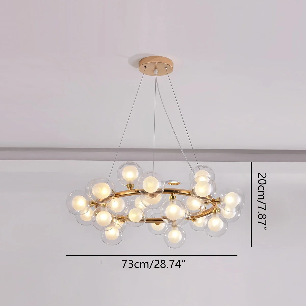 Feyran Nur Bubble Glass Chandelier for Living Room
