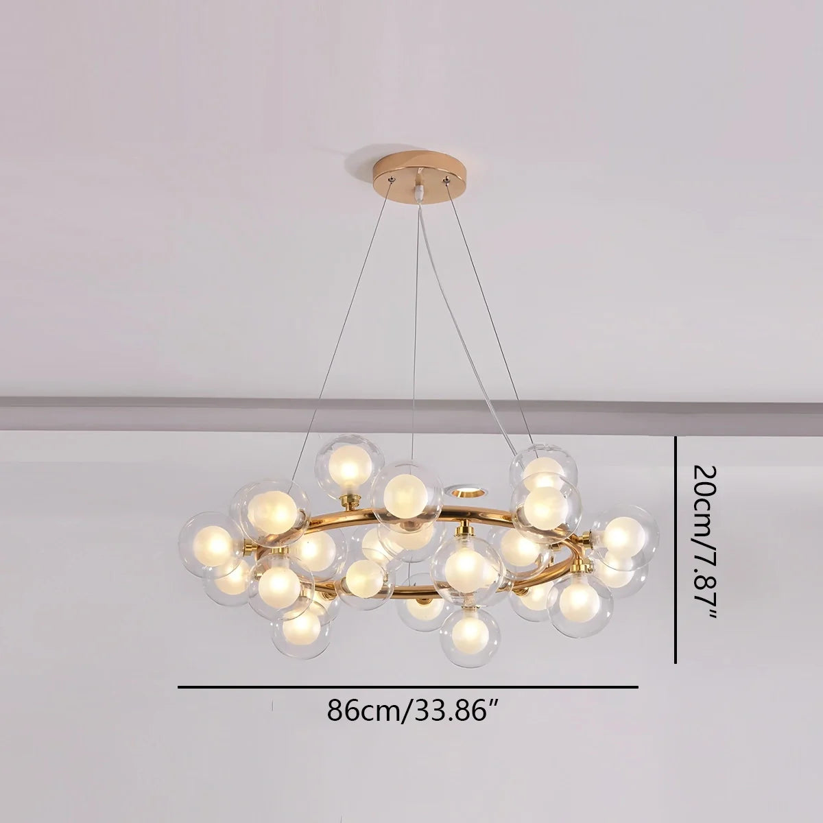 Feyran Nur Bubble Glass Chandelier for Living Room