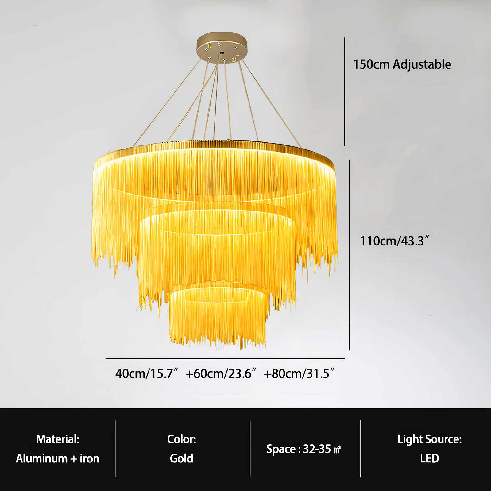 Feyran Modern Art Decor Tassel Chandelier