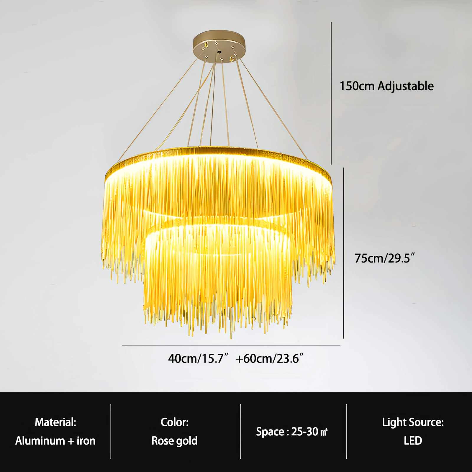Feyran Modern Art Decor Tassel Chandelier