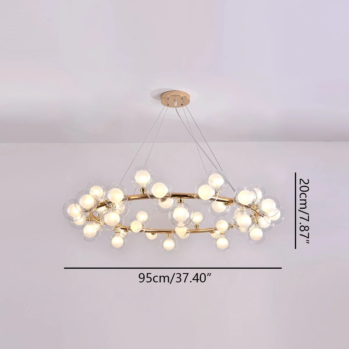 Feyran Nur Bubble Glass Chandelier for Living Room