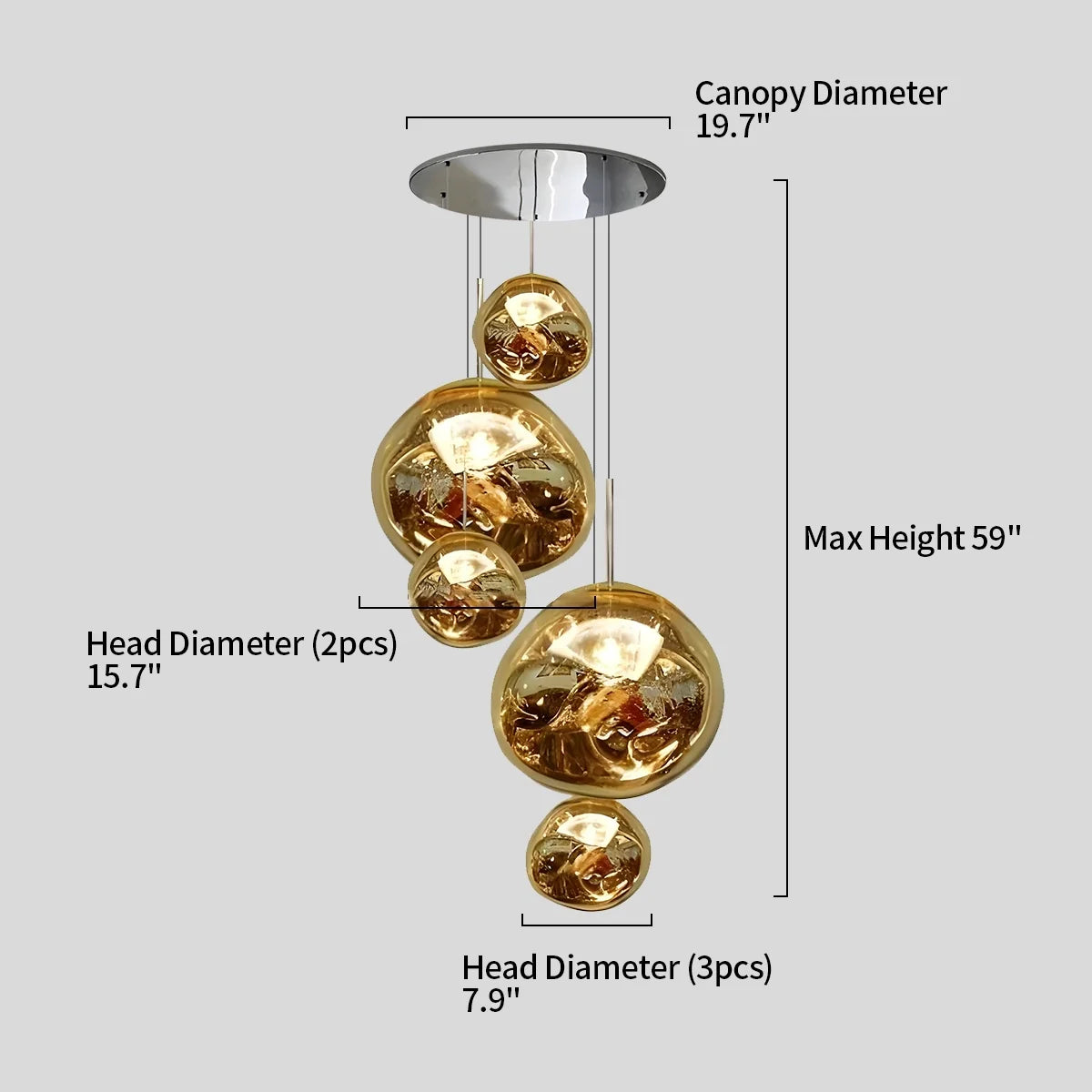Feyran Lava Drops Minimalist Chandelier