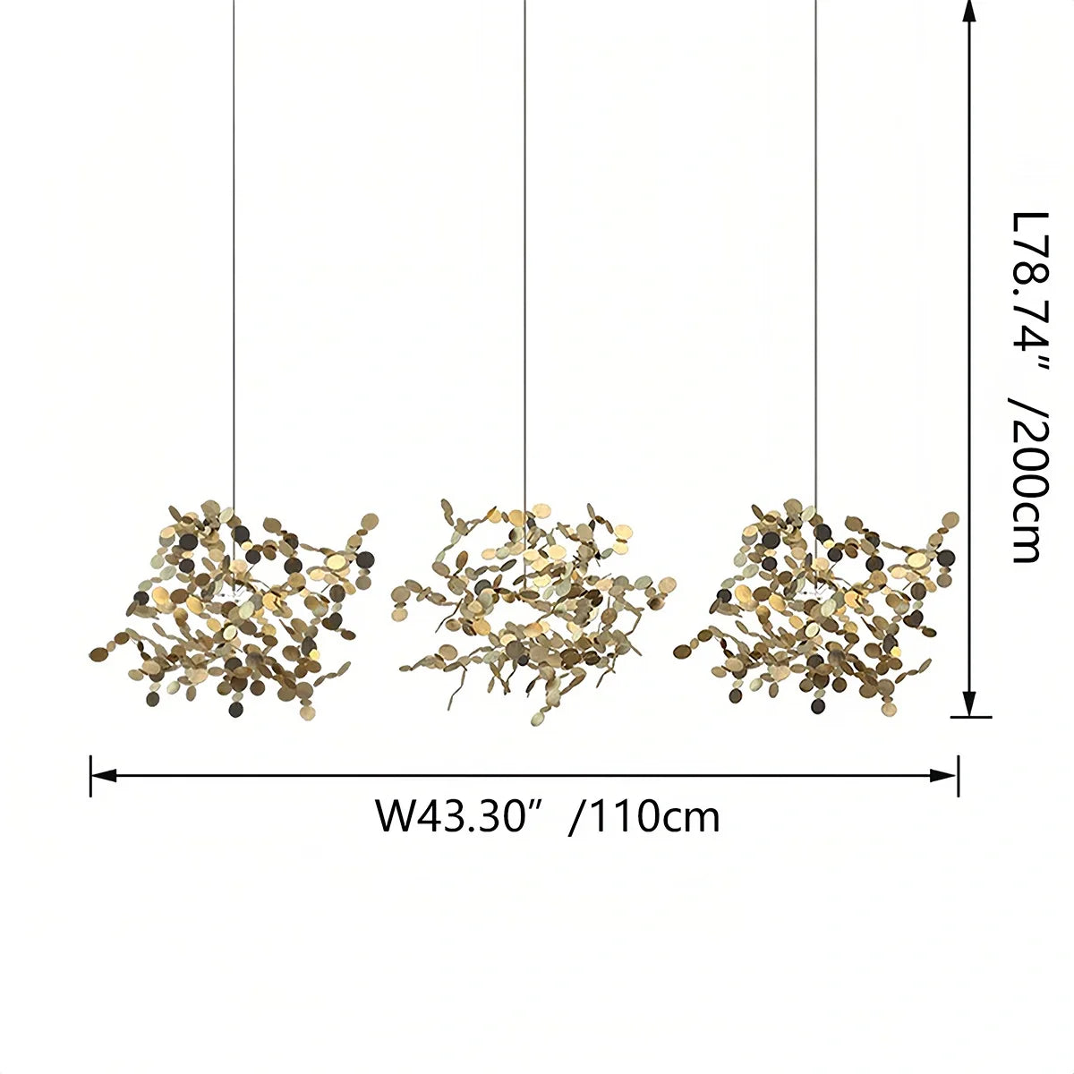 Feyran Argent/Gold Cloud Multi Pendant Chandelier