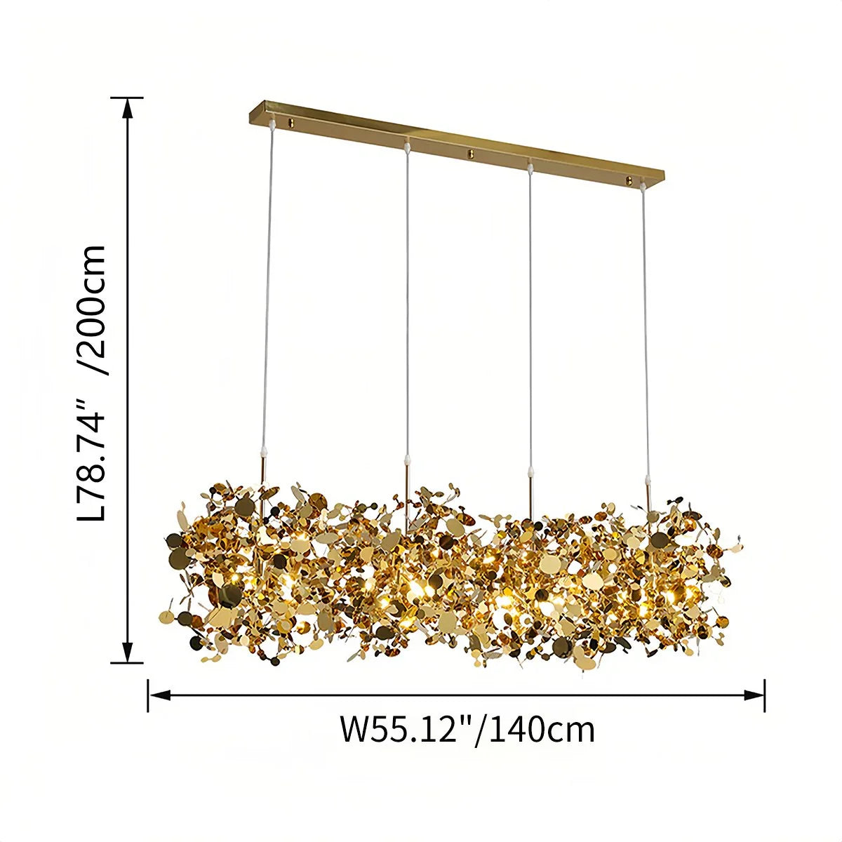 Feyran Argent/Gold Cloud Multi Pendant Chandelier