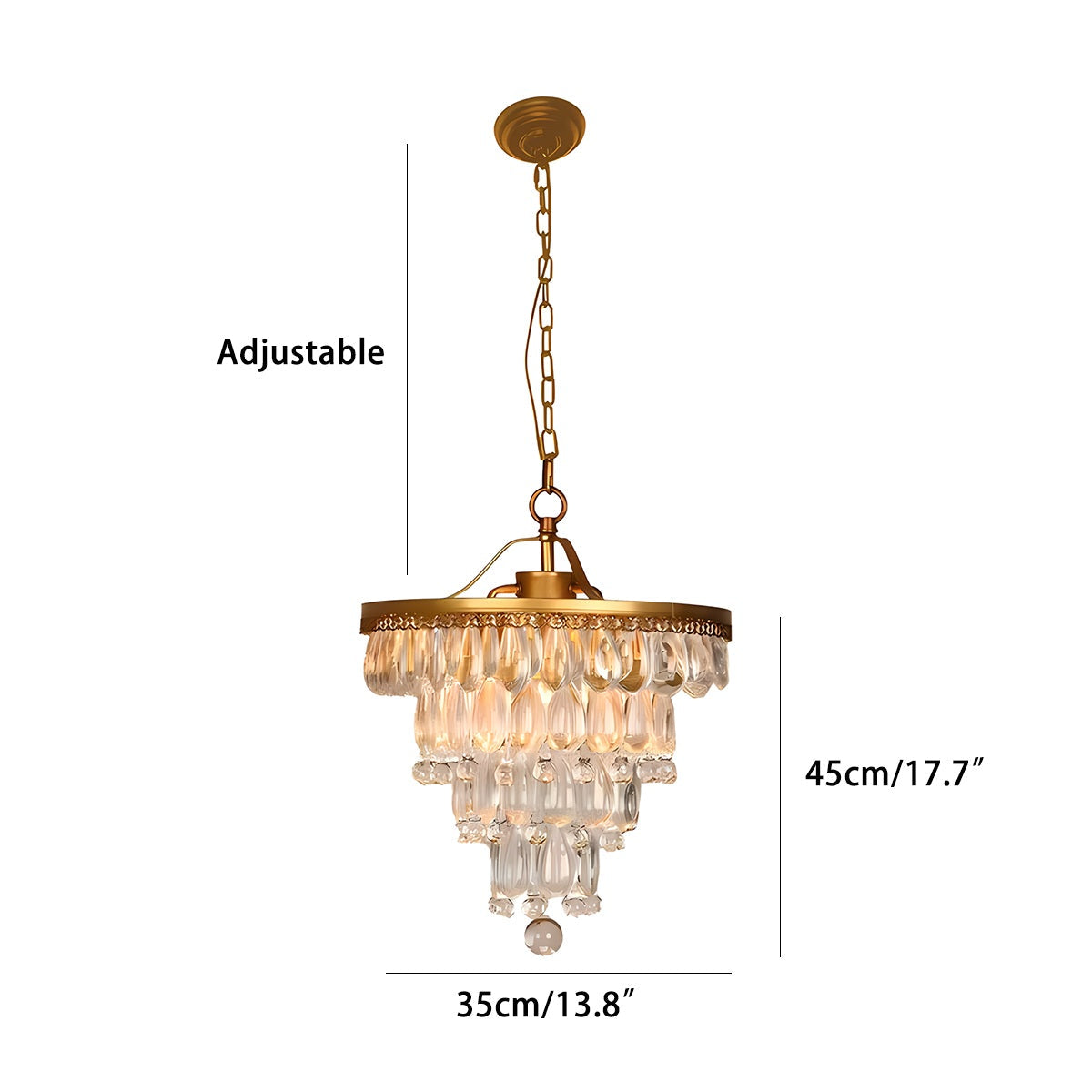 Feyran Droplet Crystal Chandelier for Dining Room