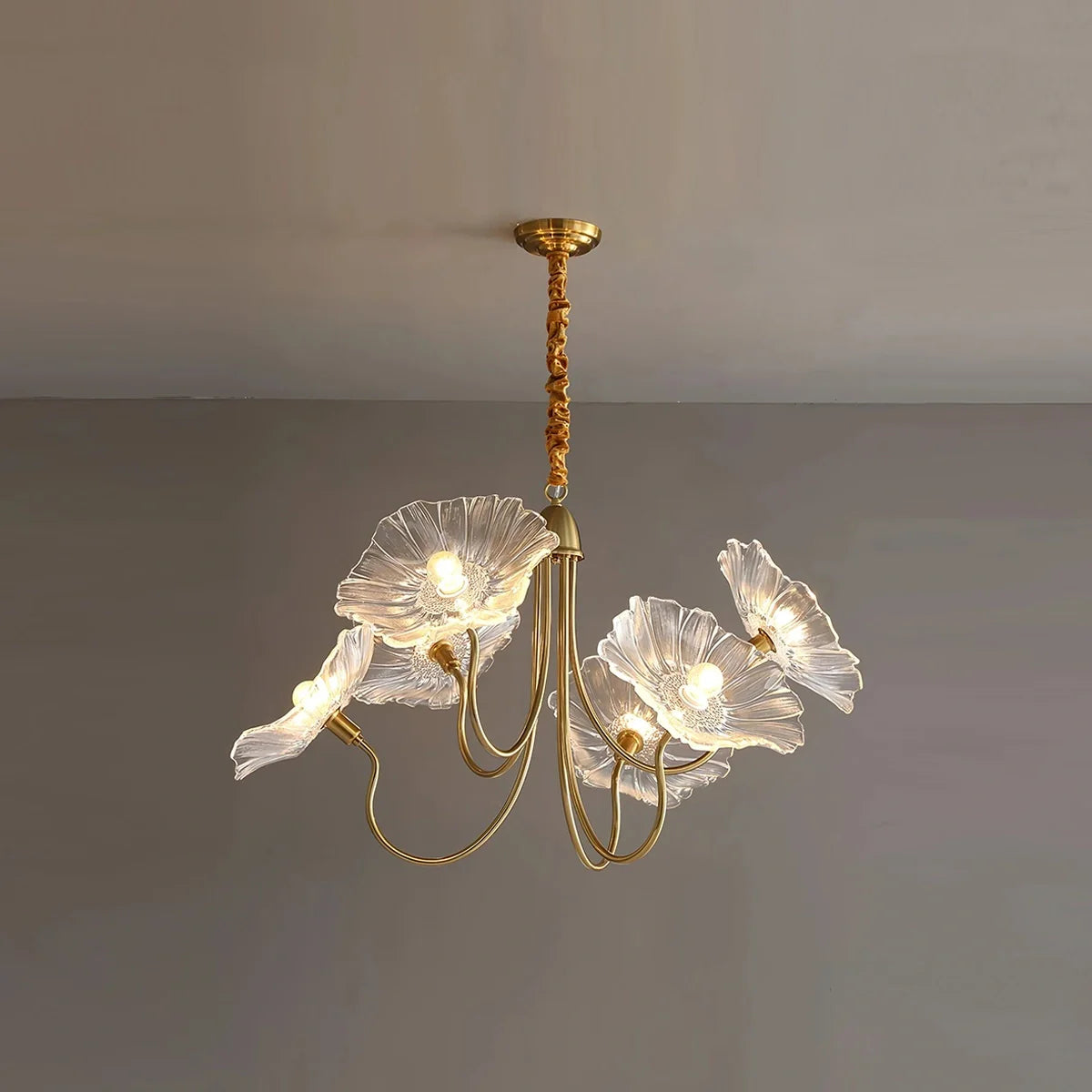 Feyran Lotus Leaf Glass Chandelier for Living Room