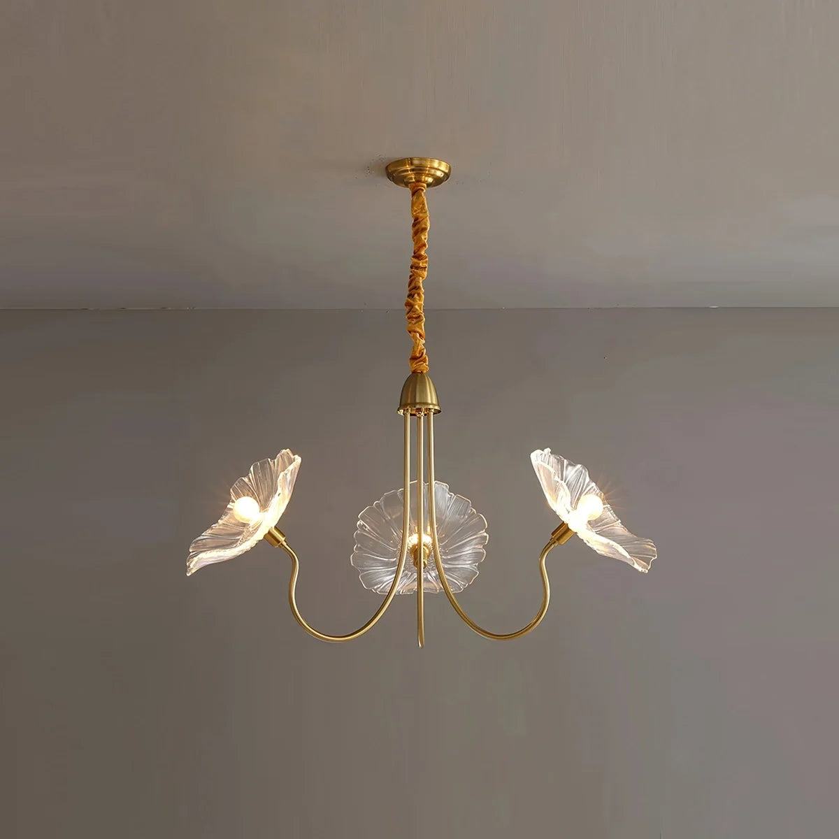 Feyran Lotus Leaf Glass Chandelier for Living Room