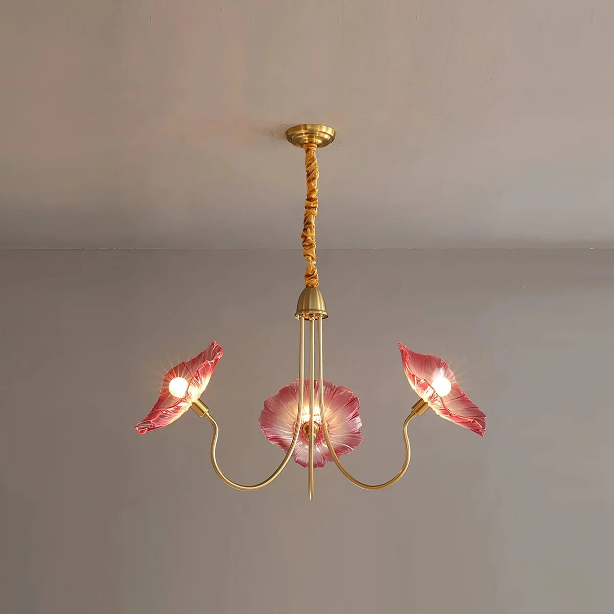 Feyran Lotus Leaf Glass Chandelier for Living Room