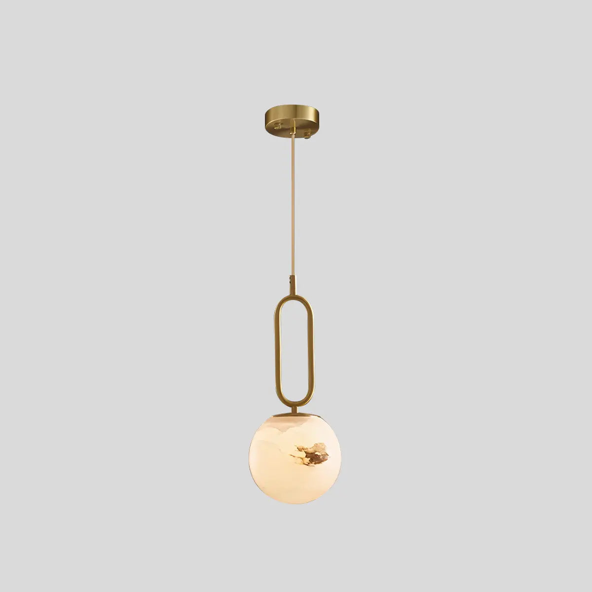 Feyran Gong Alabaster Globe Pendant Light for Bedroom