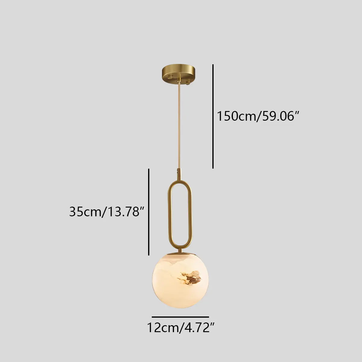 Feyran Gong Alabaster Globe Pendant Light for Bedroom