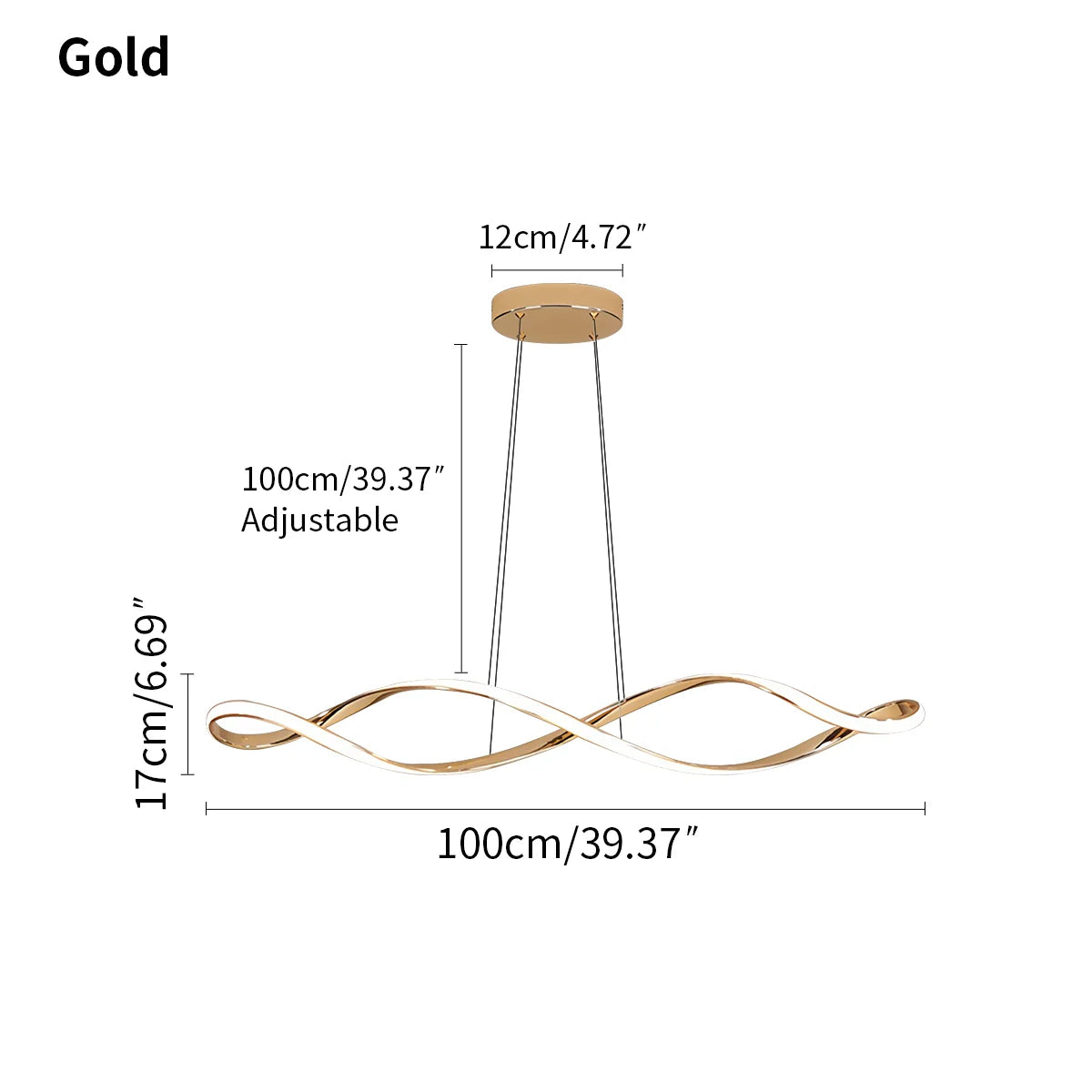 Feyran Linear Twist Pendant Light for Dining Room