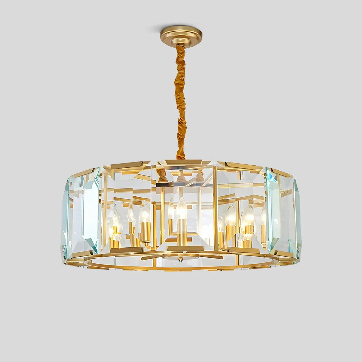 Feyran Circular Glass Chandelier for Dining Room
