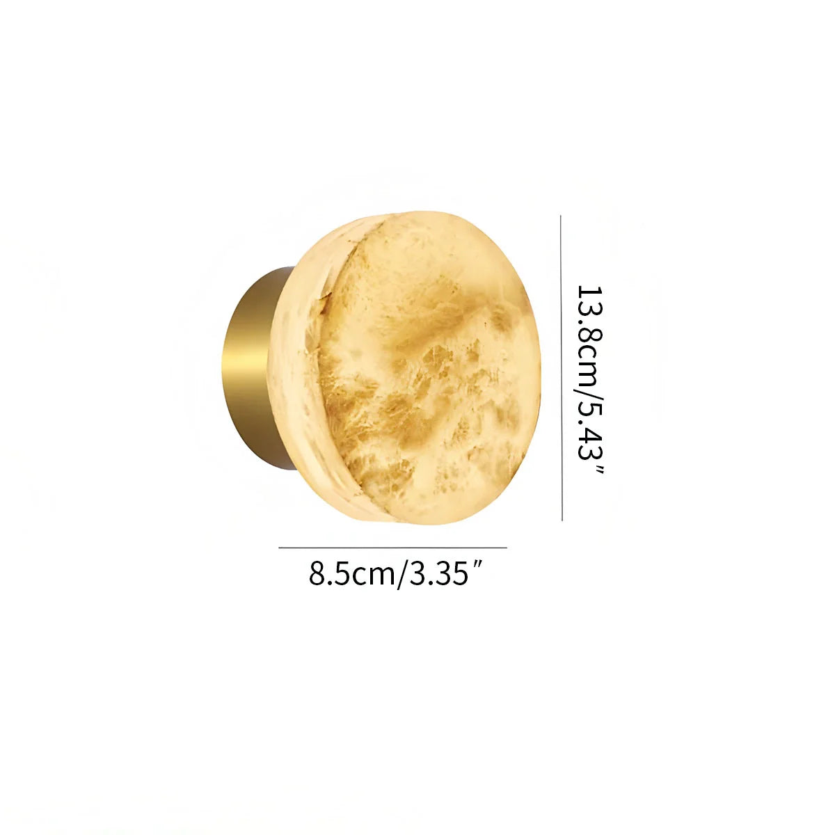 Feyran Simple Round Spanish Alabaster Wall Light for Hallway