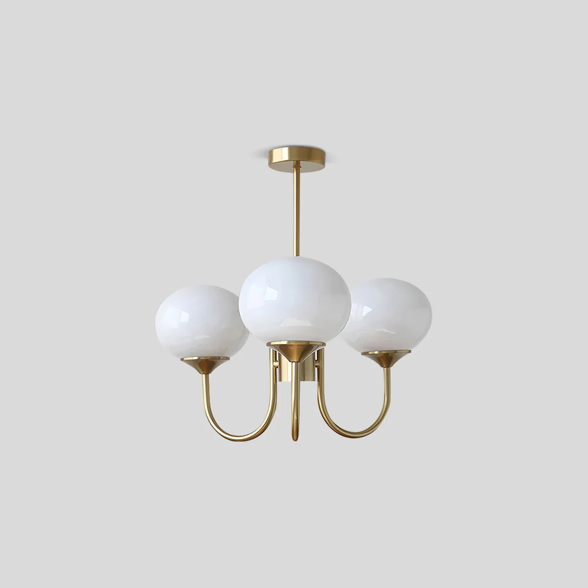 Feyran Pink Glass Globe Arm Chandelier for Living Room