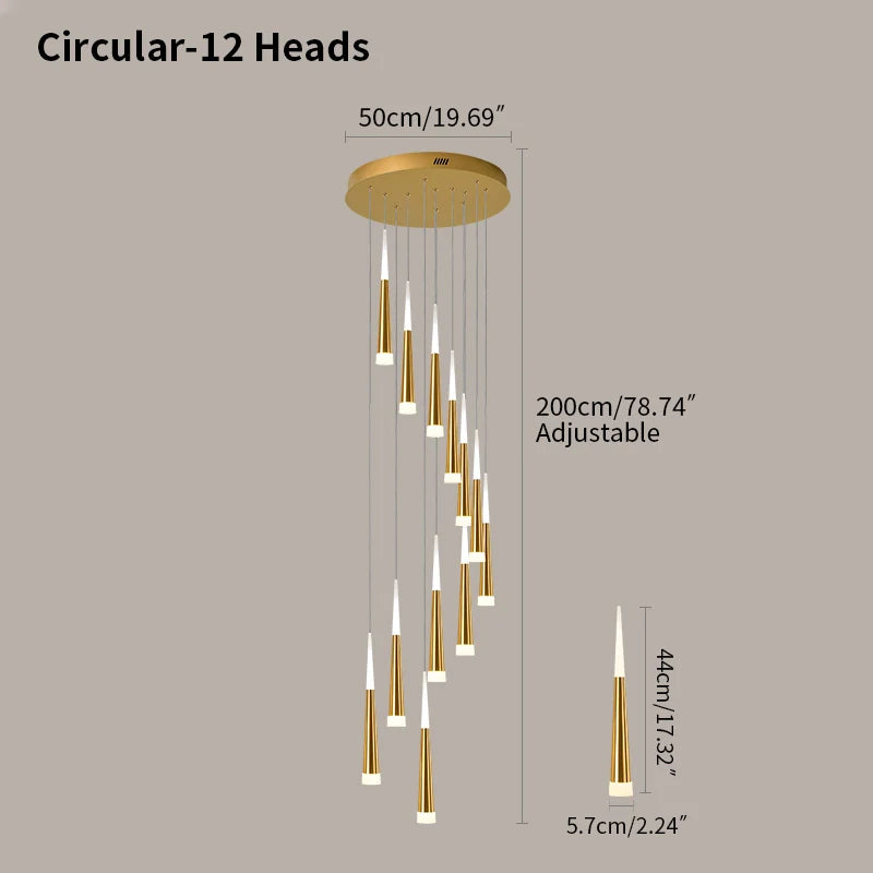 Feyran Meteor Shower Chandelier for Staircase