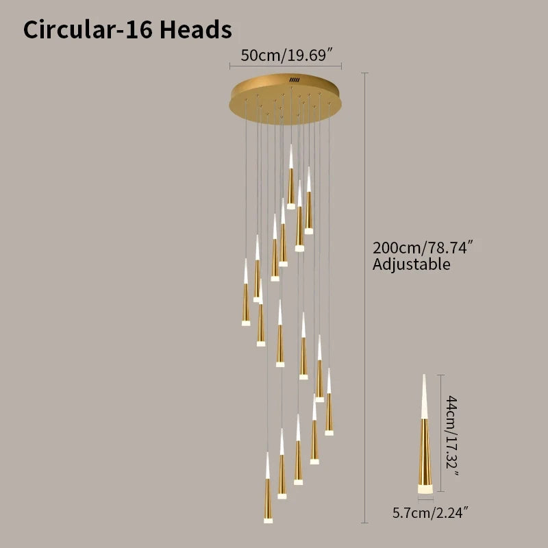 Feyran Meteor Shower Chandelier for Staircase