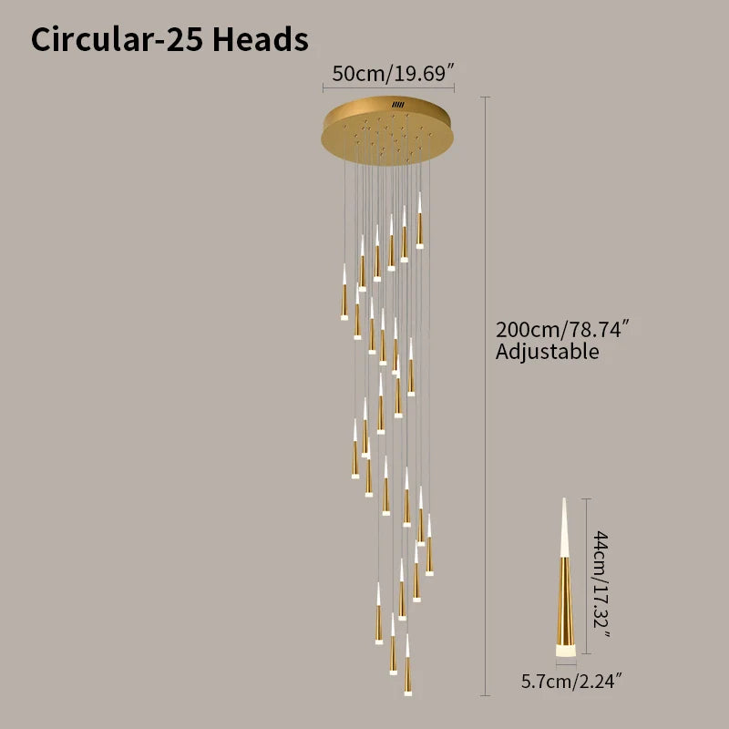 Feyran Meteor Shower Chandelier for Staircase