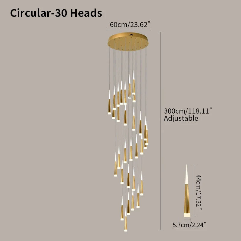 Feyran Meteor Shower Chandelier for Staircase