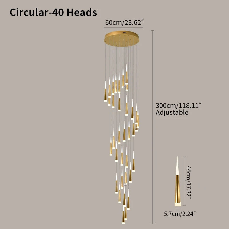 Feyran Meteor Shower Chandelier for Staircase