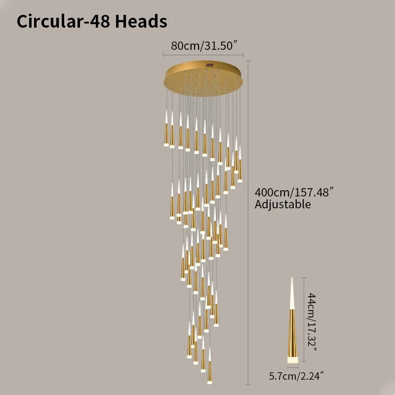 Feyran Meteor Shower Chandelier for Staircase