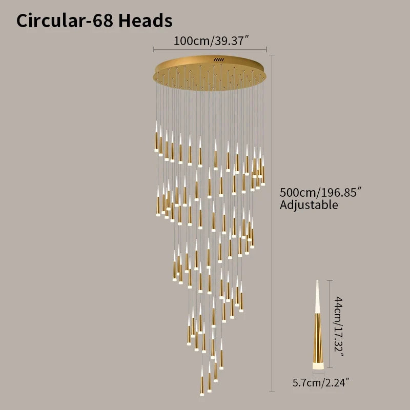 Feyran Meteor Shower Chandelier for Staircase