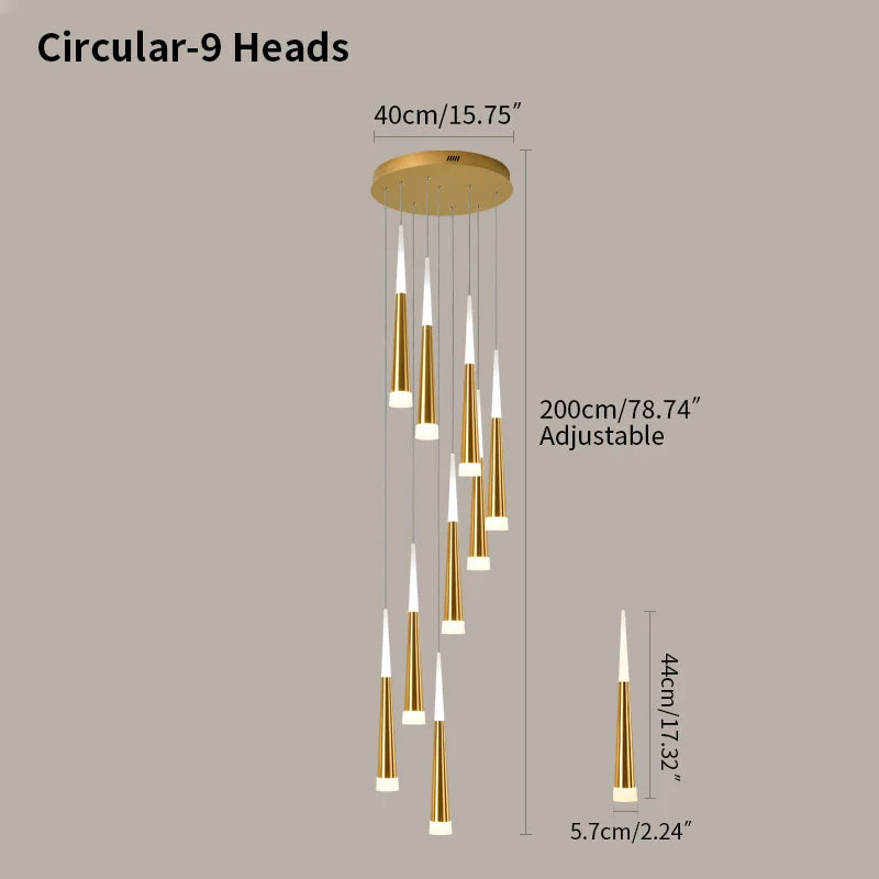 Feyran Meteor Shower Chandelier for Staircase
