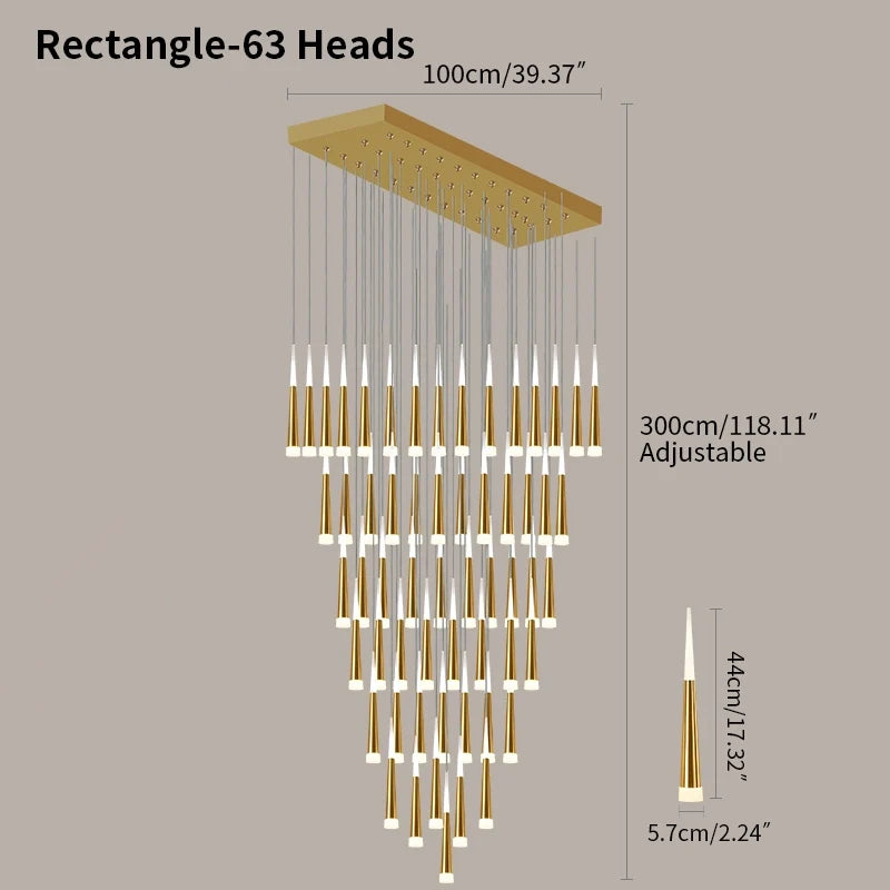 Feyran Meteor Shower Chandelier for Staircase