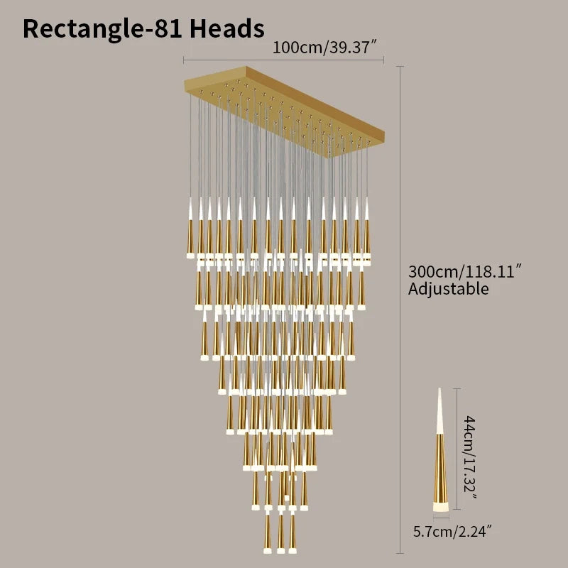 Feyran Meteor Shower Chandelier for Staircase