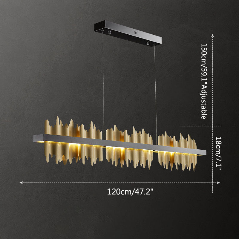 Feyran Iceberg Linear Chandelier-Black & Gold
