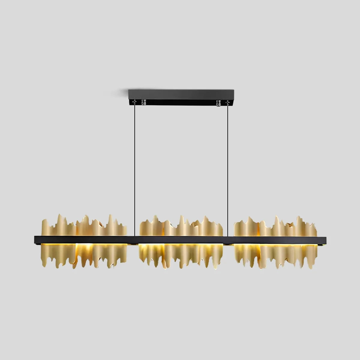 Feyran Iceberg Linear Chandelier-Black & Gold