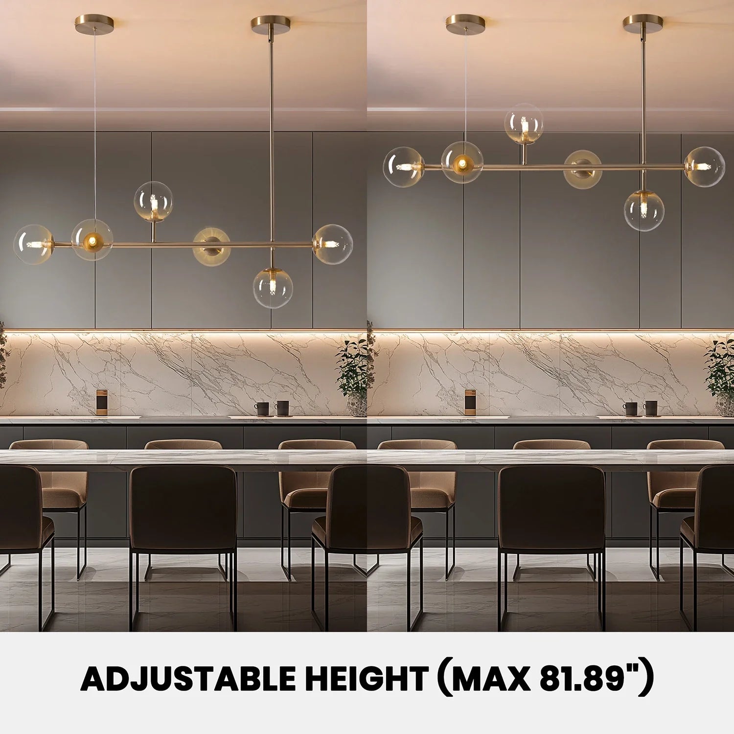 Gradient Glass Globe Chandelier for Dining Room 1 - Feyran