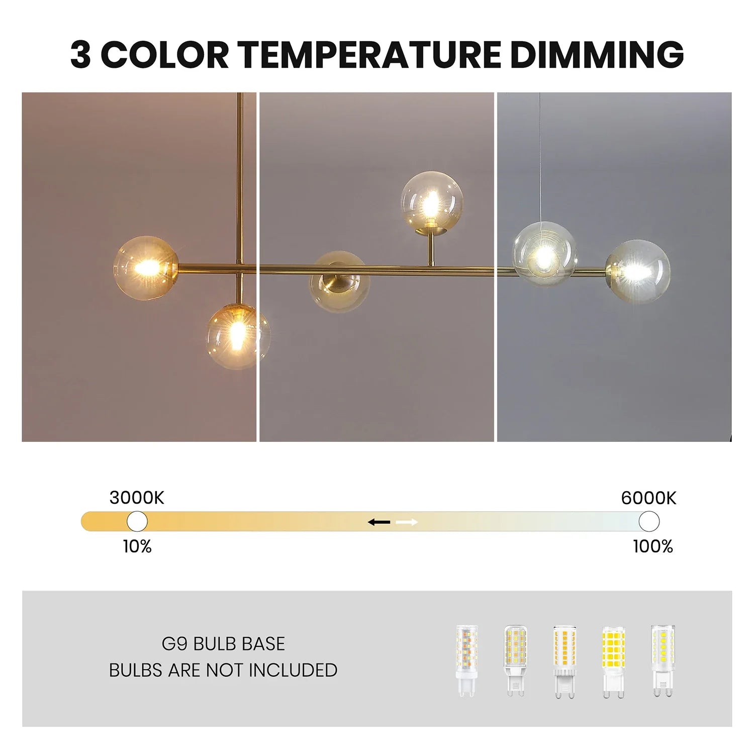 Gradient Glass Globe Chandelier for Dining Room 1 - Feyran